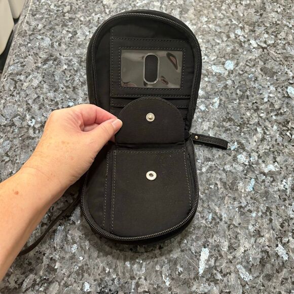 Vera Bradley Quilted Mini Crossbody Wallet Purse – Black – Compact Travel Organi - Picture 7 of 8